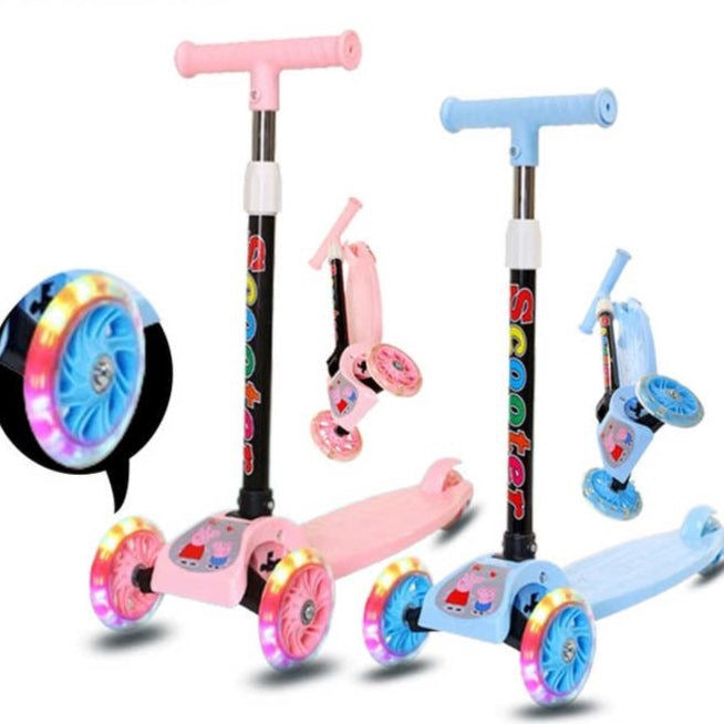 Little Nest Co. Kids Folding Scooter with Flashing Lights Wheels